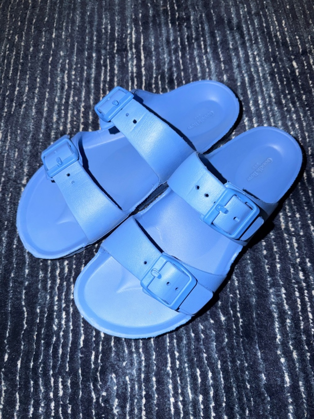 Goodfellow & Co Blue Double-Buckle Slide Sandals